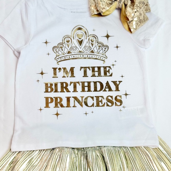 Toddler Girls Gold Princess Birthday Outfit Size 2T - Picture 13 of 13